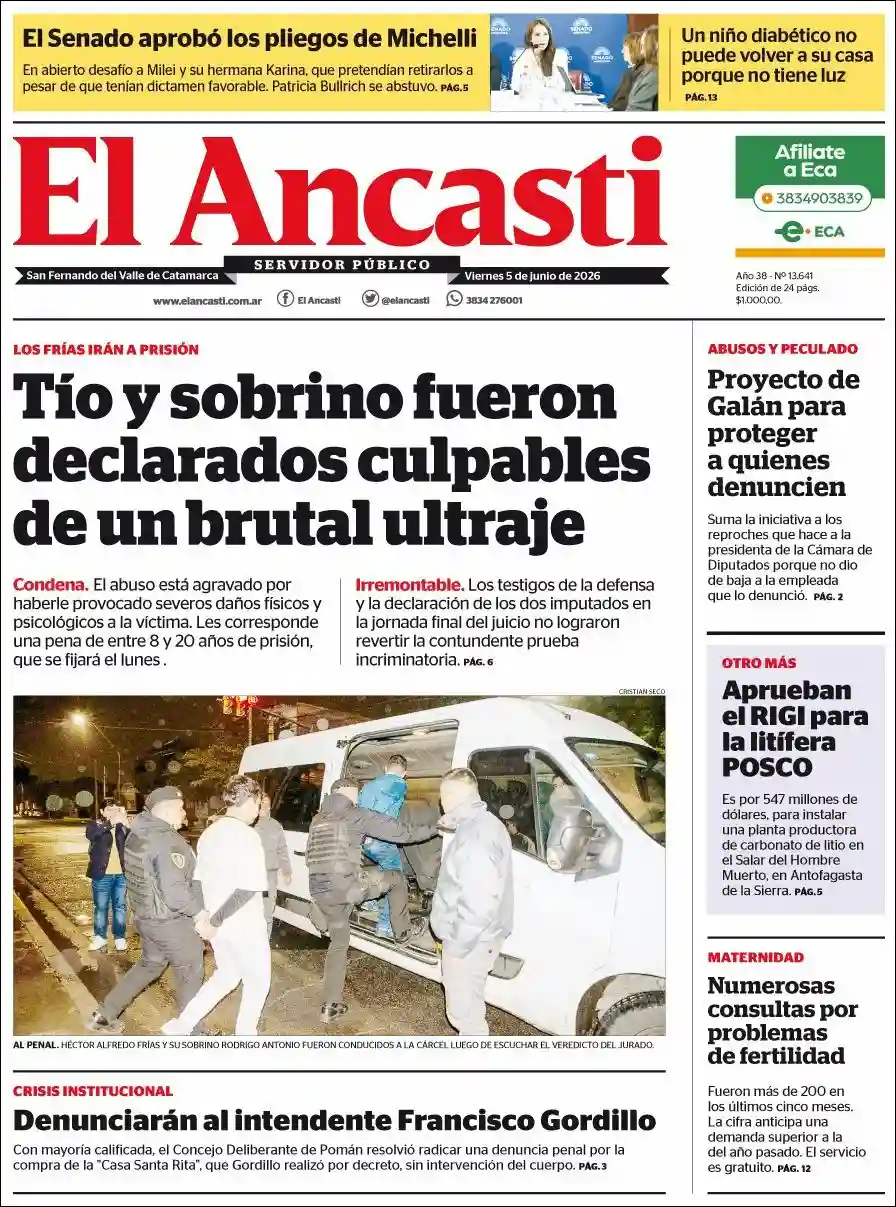 Evolucion Streaming | FM LÍDER  - Tapa del diario Ancasti