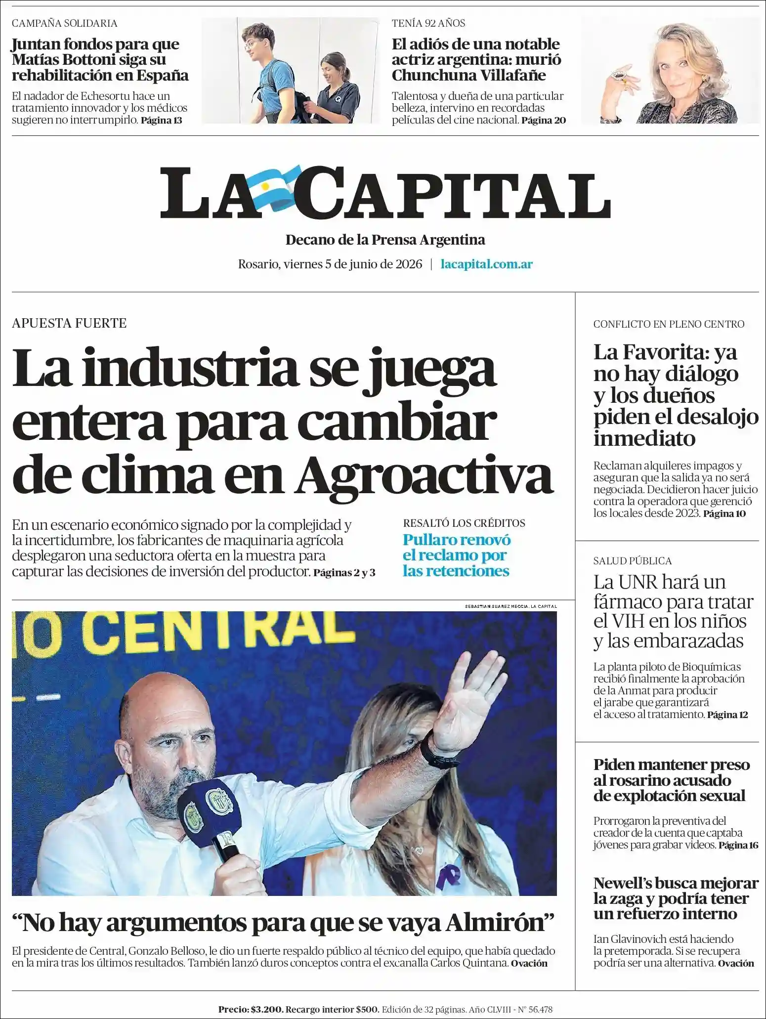 Evolucion Streaming | FM LÍDER  - Tapa del diario La Capital Rosario