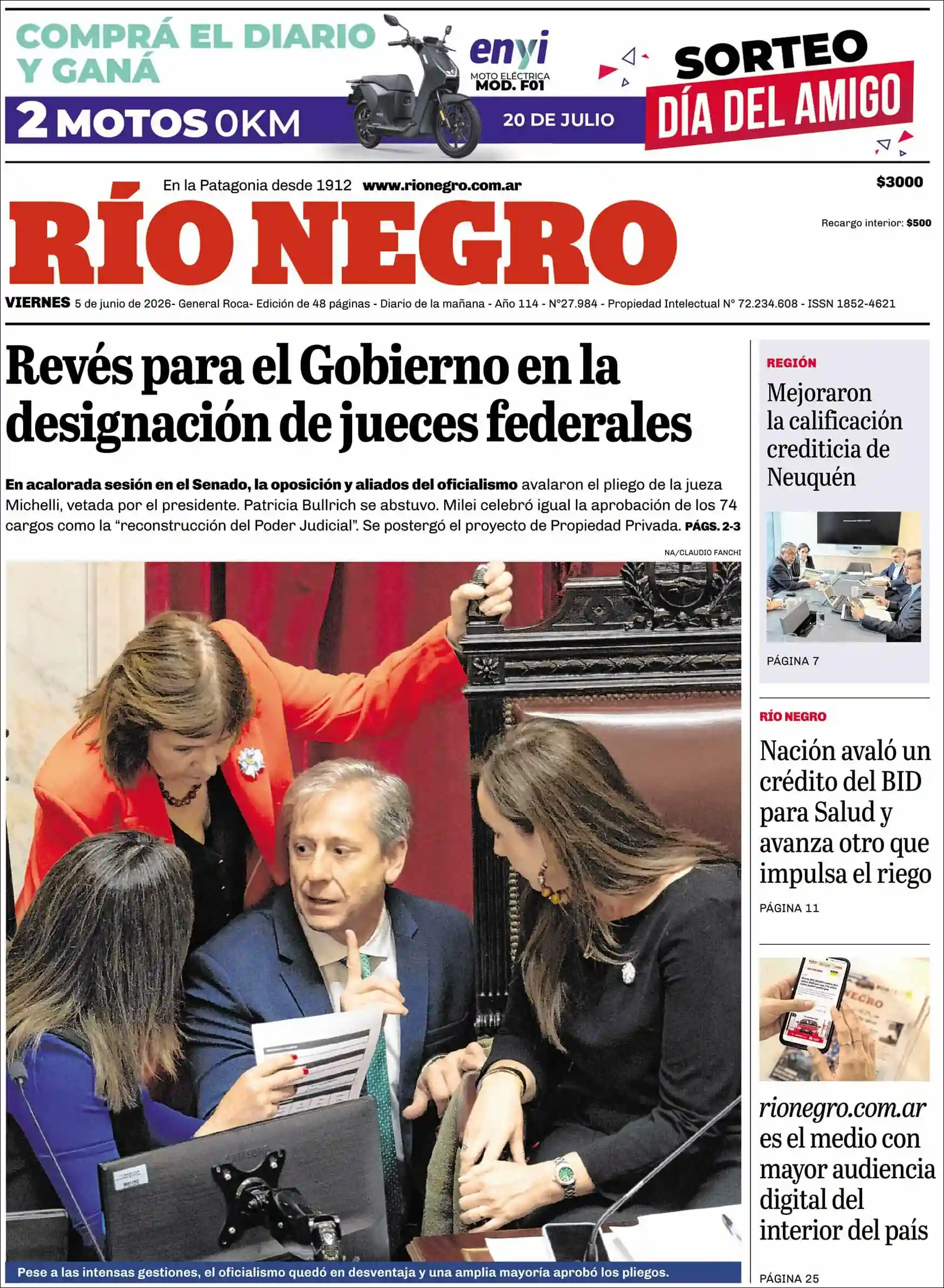 Evolucion Streaming | FM LÍDER  - Tapa del diario Rio Negro