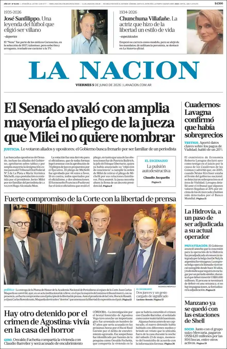 Evolucion Streaming | FM LÍDER  - Tapa del diario Nacion