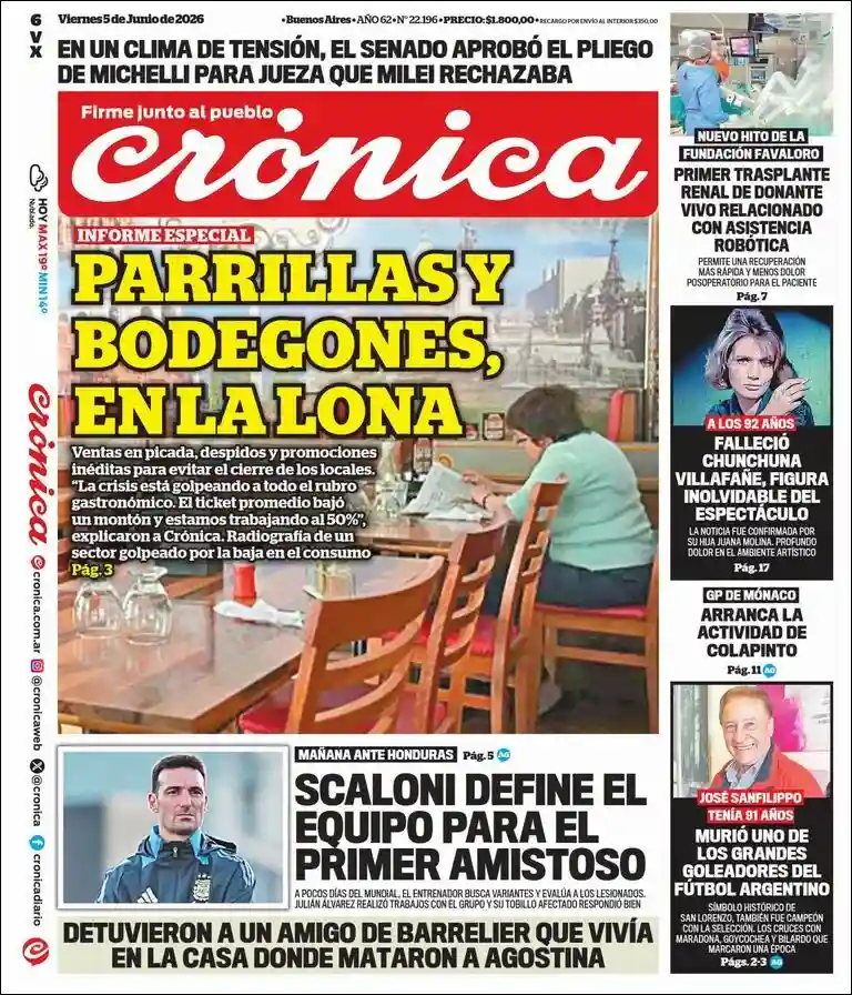 Evolucion Streaming | FM LÍDER  - Tapa del diario Crónica